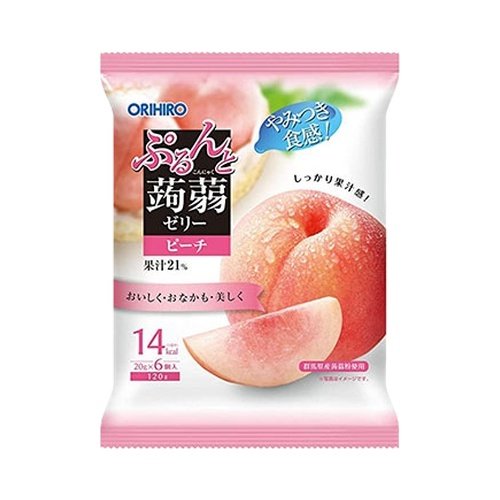 Orihiro Prunto Konjac Jelly Peach 6pcs 120gx24