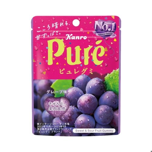 Kanro Pure Gummy Grape 56gx6x12